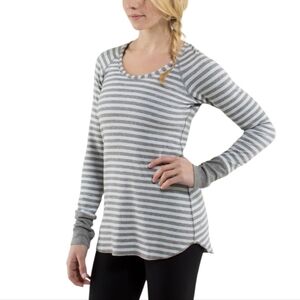 Lululemon Open Your Heart Longsleeve Cotton Yoga Womens 8 Stretch Longline Grey